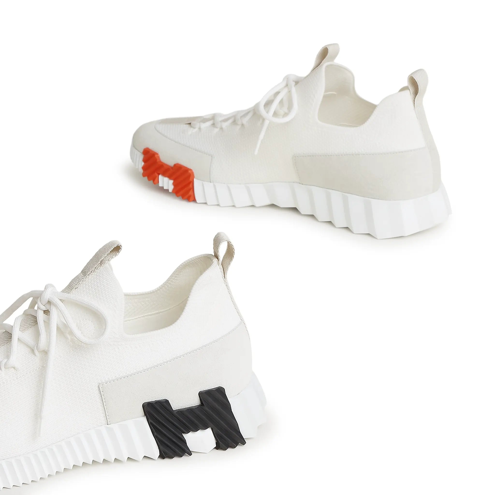 Back Side View of Hermes Paris Lift Slip-On Blanc Sneaker H252858ZH91390